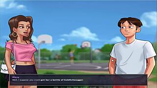 Animated hentai of Japanese erogame Summer time saga unc part 35 with commented gameplay