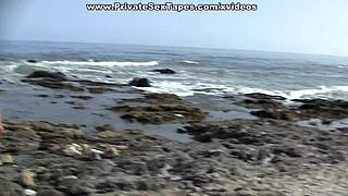 Hot amateur porn with awesome sex on the beach scene 1