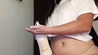 Lucyplay enjoys creamy fun on her body and tattoos