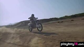 Big-boobed babe Dani Mathers and friends ride motorcycles