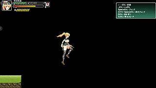 Hentai game features cute blonde girl in military action