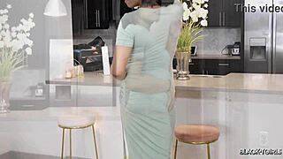 Beautiful black transsexual in hot solo scene
