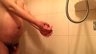 Matt's solo shower time in the bathroom