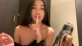 Caught red-handed while squirting in a store's fitting room