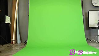 Behind the scenes of a young college girl sensually licking her own feet