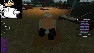 Beautiful girl plays Roblox game and gets fucked