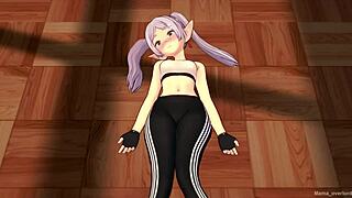 Frieren in sportswear, animated porn with Japanese theme