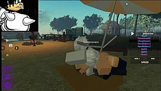 Beautiful girl plays Roblox game and gets fucked