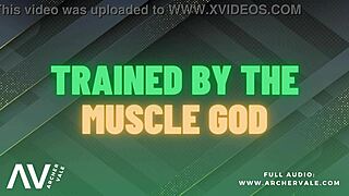 Gay BDSM audio story with muscle worship and cock worship
