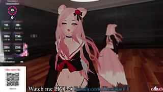 Squirting catgirl Kanako gets cum-covered in hot anal scene