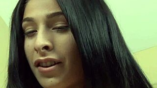 Beautiful transgender woman giving a blowjob