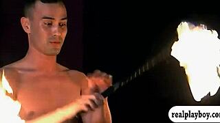 Hot girls dancing with fire and giving massage in this video
