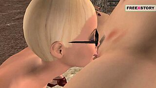 3D animated lesbian porn with cartoon girls sucking each other’s pussies