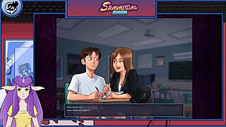 Beautiful teacher in hot hentai action in Summertime Saga
