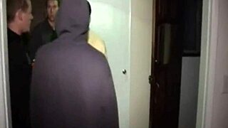 Petite teen gets messy while giving oral and riding cowgirl in a public kegger
