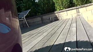 Pretty brunette gets some outdoor pleasure