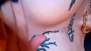 Amateur with beautiful big lips enjoying fingering and flashing