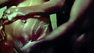 Beautiful black beauty enjoys a rough yet romantic sex session