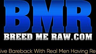 Muscular hunk gets rough and bareback cock sucking and fucking