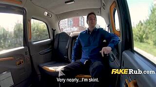 Big breasted amateur gets some action in the back of a taxi