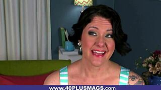 Stacy, a tattooed woman of a certain age enjoys hot sex