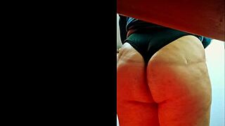 Antonella punishes herself with a bullwhip on her well-spread curvaceous buttocks