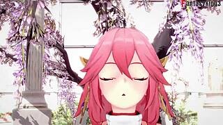 Yae Miko's erotic journey in Genshin Impact's world of fantasy