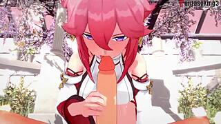 Yae Miko's erotic journey in Genshin Impact's world of fantasy