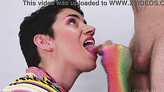 Average cock gets a facial in this romantic scene