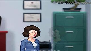 Animated hentai game with a busty heroine