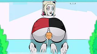 Harley Quinn rides a big cock in animated hentai game