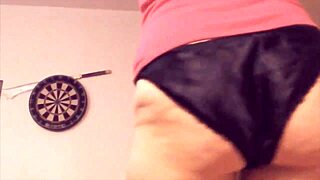 Amateur MILF shows off her curves in a sexy black panty dance