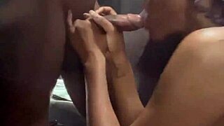 Big black cock gets sloppy blowjob and facefucked on the road trip