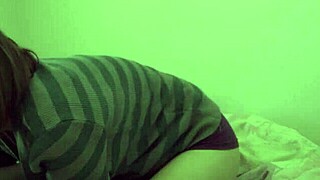 A steamy blowjob in a bedroom with a hot couple