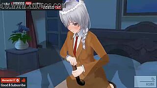 3D animated video of Tessa giving a handjob and getting a facial