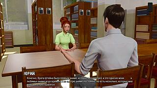 College girl’s big tits bounce during 3D cartoon gameplay
