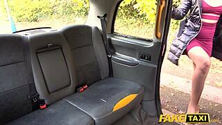 Beautiful Mexican woman gets cum on her glasses in a fake taxi scene