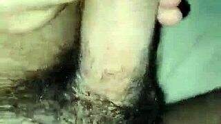 Prostate massage with lactating cream and male orgasm