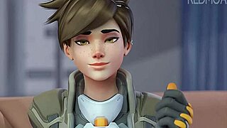 Tracer’s hot performance in cartoon-style porn video