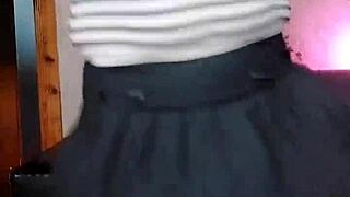 Big white crossdresser twerks and shows off his big cock