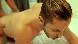 Gay porn with a French and Colombian couple having raw sex