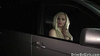 Cute girl gets gang banged at outdoor public sex party