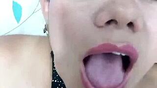 Beautiful Latina gives the best deep throat blowjob ever
