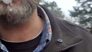 Gay amateur enjoys cum tribute along Natchez Trace