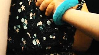 Beautiful woman in handcuffs in erotic video