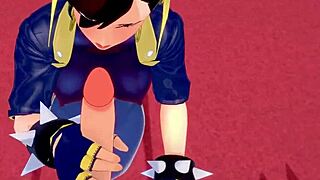 Free Chun-li POV street fighter hentai with a blowjob