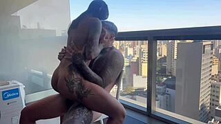 A cunhadinha surprises me with a thong visit to the hotel