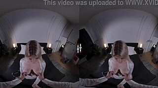 Big Boss enjoys a shaved pussy and an ass in a dark room VR experience
