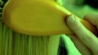 Horny blonde rides big black dildo in solo session