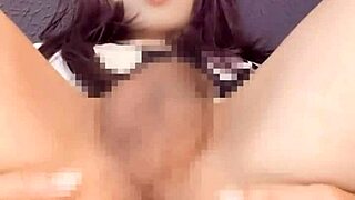 Beautiful crossdresser enjoys solo masturbation with pussy cat ears and bobbed hair